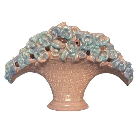 Vintage Royal Haeger Pottery Mauve Agate Flower Fan Vase - Picture 1 of 7